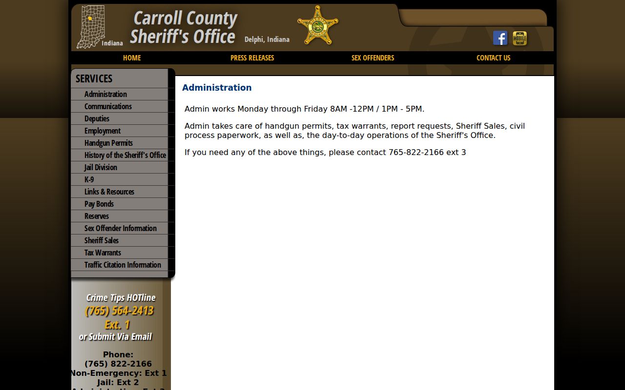 Carroll County warrant records request route
