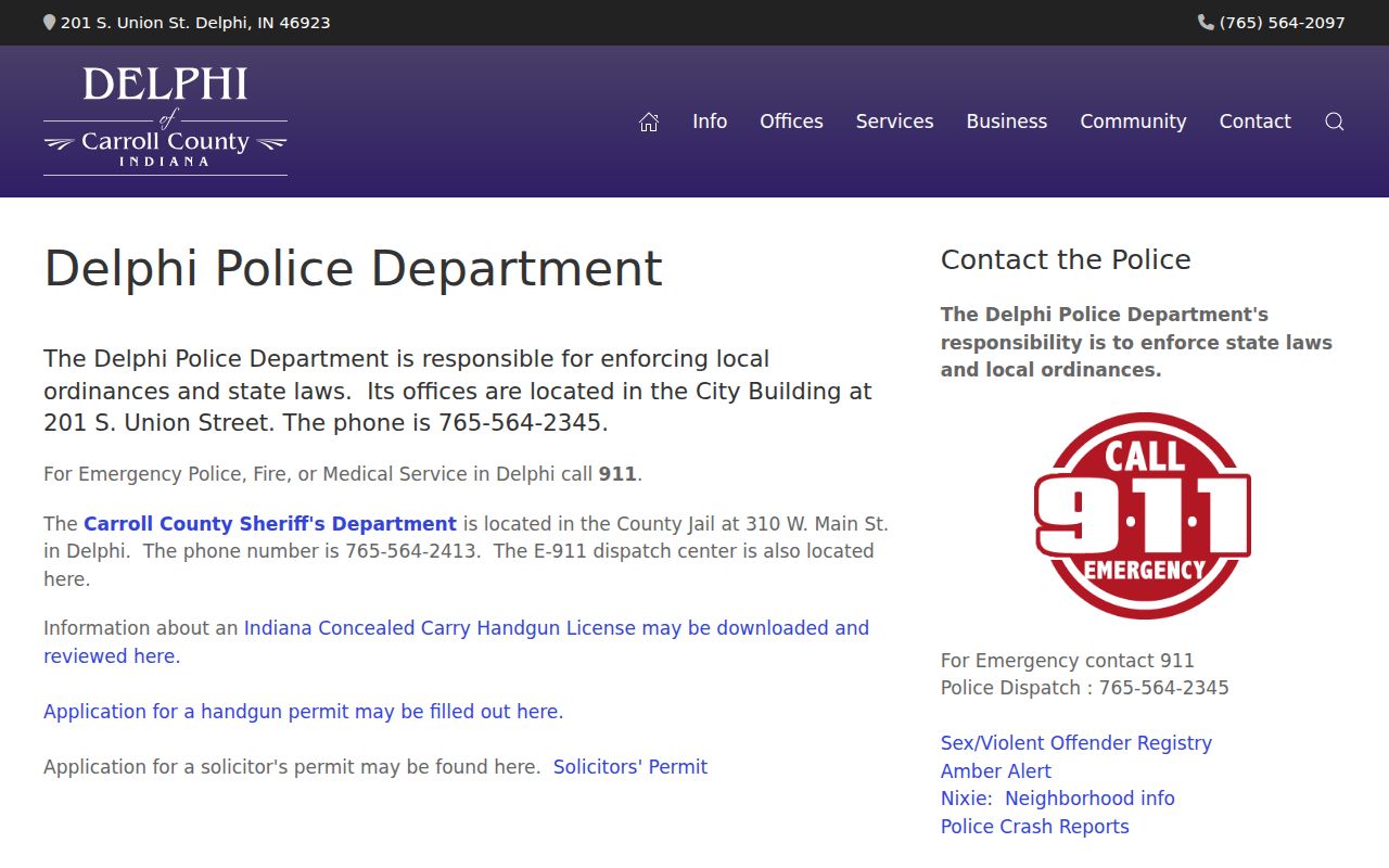 Delphi Police routing for Carroll County arrest warrants