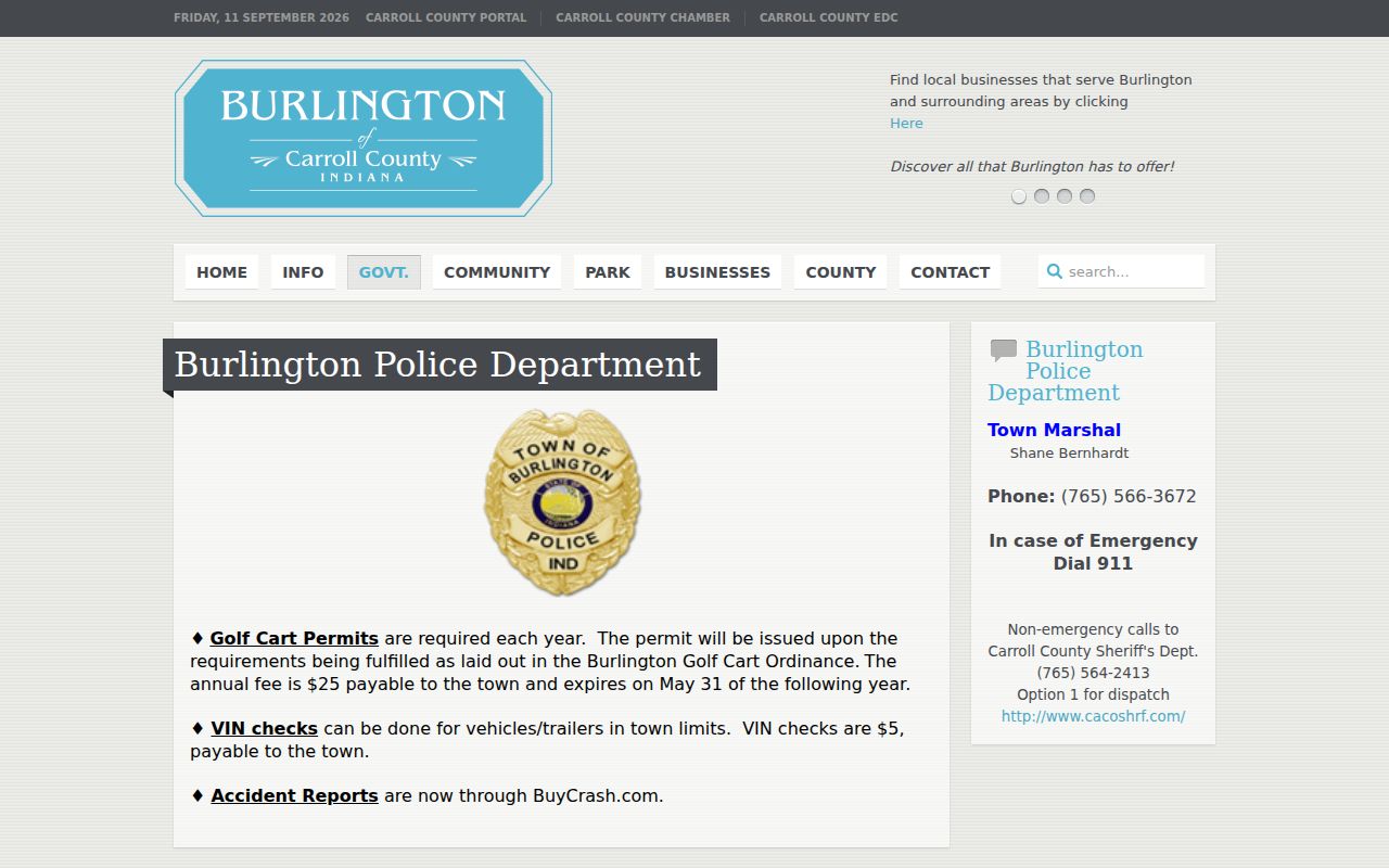 Burlington marshal and Carroll County municipal warrant routing