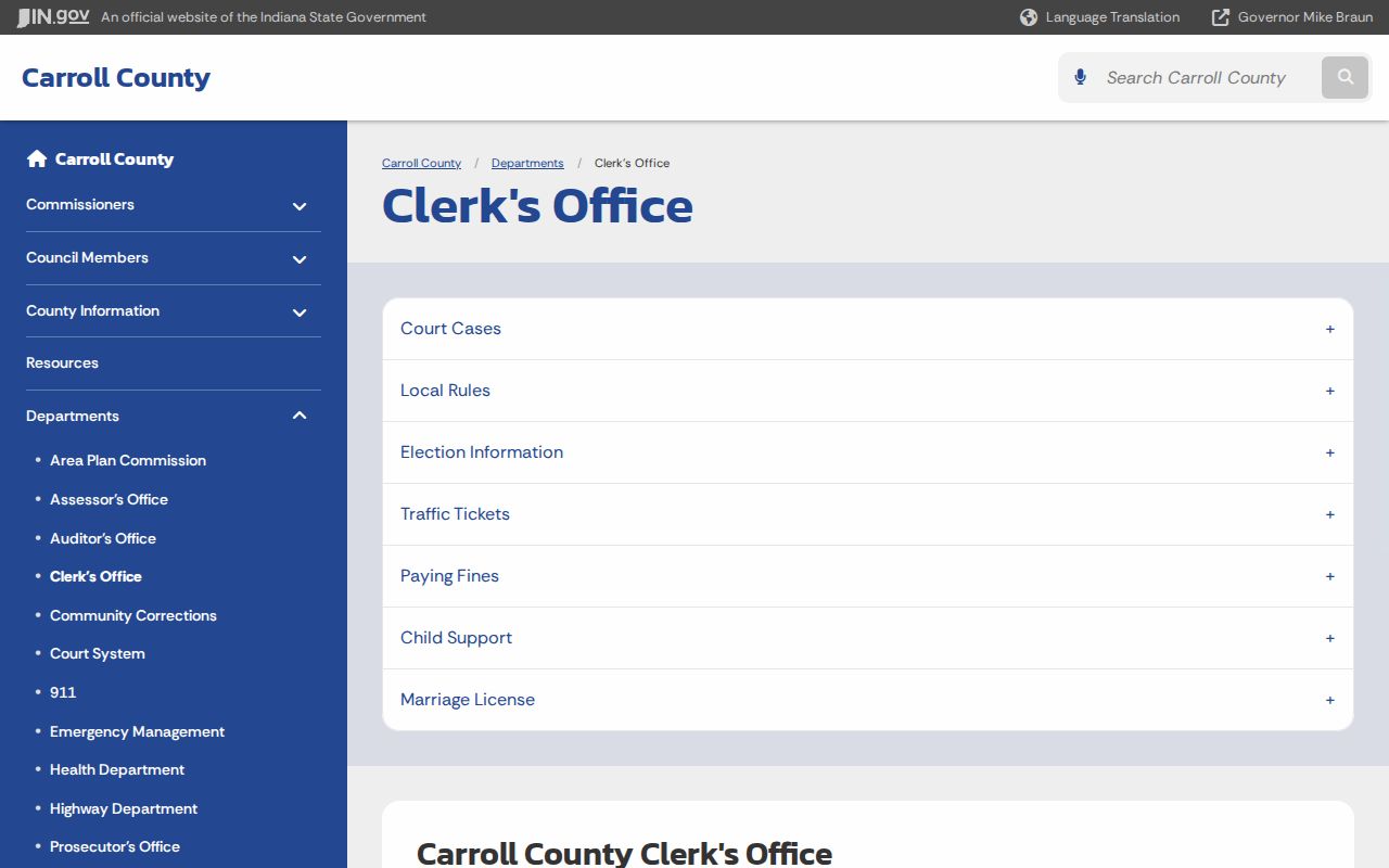 Carroll County traffic warrant records Clerk citation instructions